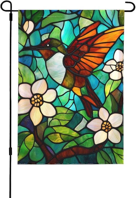Hummingbird Garden Flag 12x18 In Double Sided Yard Flags Lawn Sign Decor No Flagstand