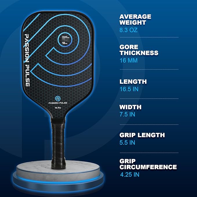 Pickleball Paddles 2025,Raw Carbon Fiber Surface（CFS） 16mm T700 High Grit & Spin, Pro Pickle Ball Paddles Designed for Ultimate Spin & Consistency