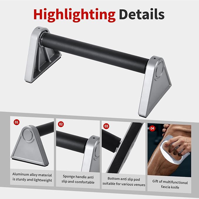 Aluminum Alloy Push Up Bars For Strength Training And Calisthenics,Non-slip Parallettes Pushup Handles,Durable And Lightweight Calisthenics Equipment.