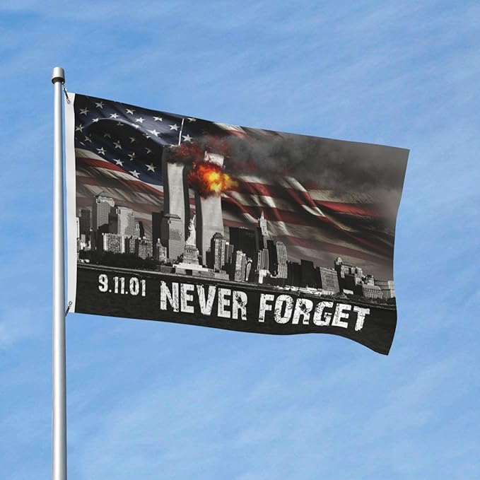 911 Never Forget Flag Memorial day Flags for outside 3x5 Ft Garden Flag Farmhouse Yard Indoor/Outdoor Decorations Banner Decor Gifts