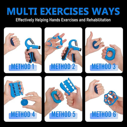 JKSHMYT Grip Strength Trainer Kits (5 Pack), Adjustable Resistance Forearm Strengthener, Hand Gripper Strengthener for Muscle Building and Injury Recovery for Athletes