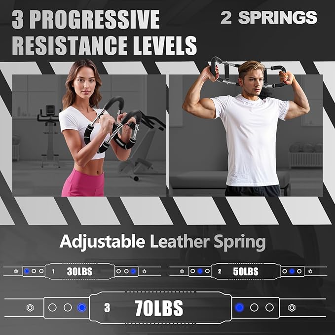 2025 Pro Twister Arm Trainer, Adjustable Power Twister Bar, Chest Shoulder Arm Workout Equipment, Portable Detachable Upper Body Fitness Machine for Home & Gym