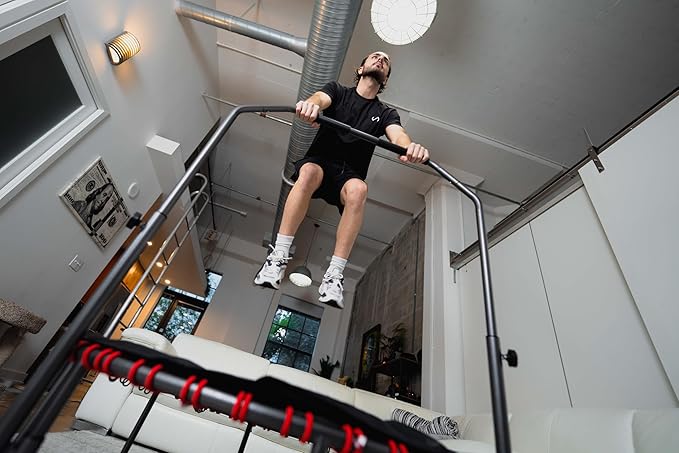 40/48" Low-Impact Rebounder Trampoline for Adults with Bungee, 450/550LBS Quiet Mini Exercise Trampoline with Adjustable U/T-Shaped Foam Handle Bar, Fitness Equipment for Indoor/Gym Workout