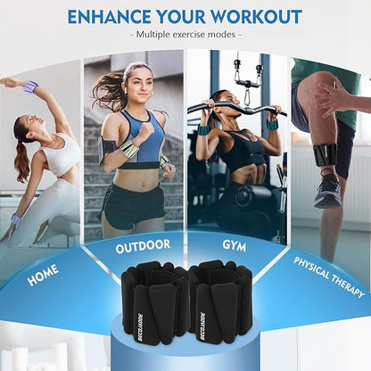Ankle Weights Set of 2 (1 lb/2 lb/3 lb Each) Adjustable Wrist Weights for Women Men Wearable Arm Leg Weight for Pilates, Running, Walking, Workout, Yoga