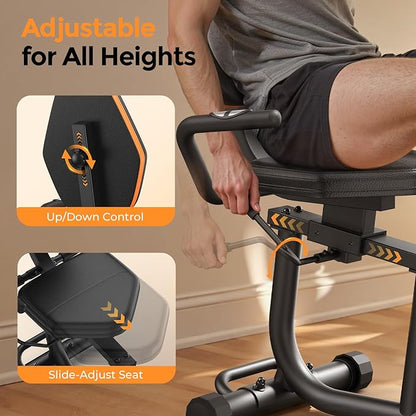 YOSUDA Recumbent Exercise Bike for Home，Magnetic Staionary Bike for Seniors/Adults with Adjustable Seat, 350LB Capacity, 16-level Resistance, LCD Monitor & Pulse Sensors