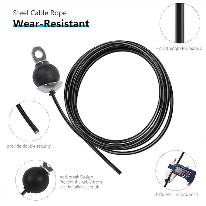 LFJ Replacement Gym Cable with Stopper Ball Fitness Pulley Cable Steel Wire Rope for Cable Machine Home Gym Weight Lift Pulley System