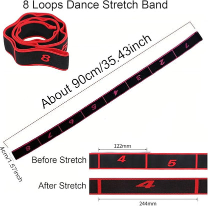 2 PCS Kids Dance Stretch Straps - Multi-Loop Adjustable Exercise Bands - 8 Loops (Pink)