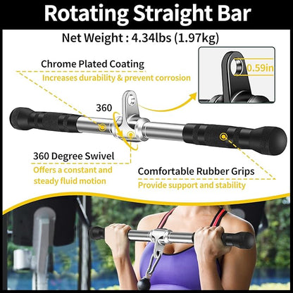 Cable Machine Attachment, LAT Pulldown Attachments, Home Gym Accessories, Triceps Pull Down Attachment