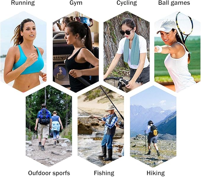 INNOLIFE 6 Pack Cooling Towels Breathable Ice Towel for Sports, Gym, Fitness, Running, Hiking, Yoga - Black