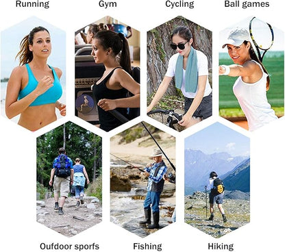 INNOLIFE 6 Pack Cooling Towels Breathable Ice Towel for Sports, Gym, Fitness, Running, Hiking, Yoga - Black