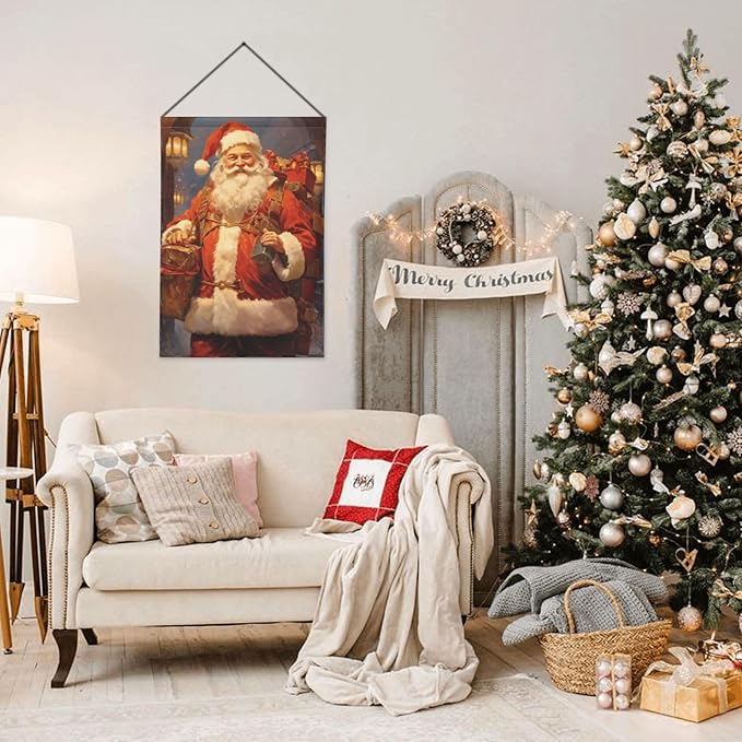 Santa Claus Garden Flag 12x18 In Double Sided Yard Flags Lawn Sign Decor No Flagstand