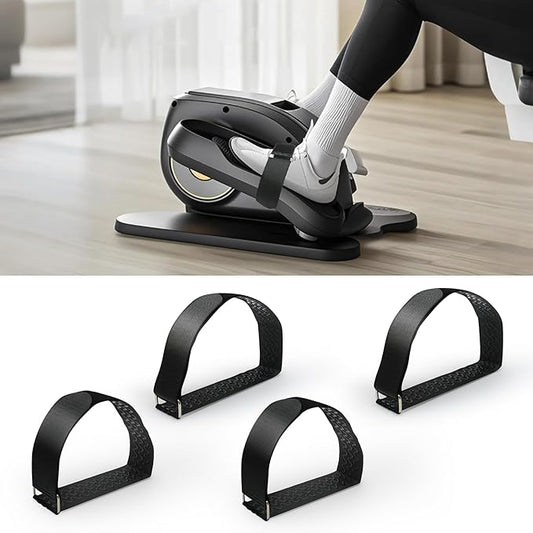 Ellipse Leg Exerciser Machine Pedal Straps 4-Pack - Leg Strap for Under Desk Elliptical Machine, Non-Slip Durable Pedal Straps for Seniors Home Fitness & Physical Therapy