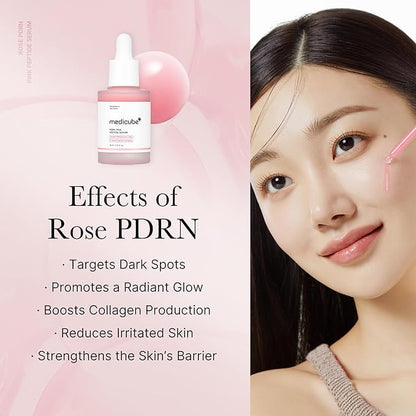 medicube PDRN Pink Peptide Serum, Pink glow serum, Peptide, Niacinamide, Hydrating & Moisturizing & Firming, Uneven Skin Tone, Korean Skincare | 1.01 fl.oz. (1.01 fl.oz., Rose PDRN (Vegan))