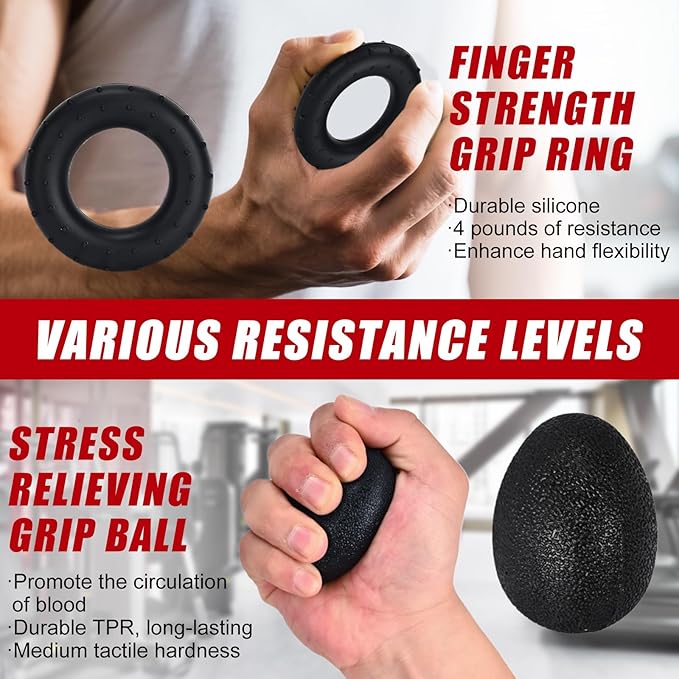 Hand Grip Strengthener, Grip Strength Trainer, 22-132 Lbs Adjustable Resistance Forearm Exerciser Workout for Rehabilitation Athletes Climbers Musicians