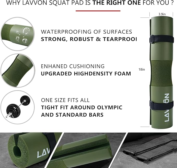 Barbell Pad Set for Hip Thrust 10Pcs- Squat Pad for Barbell Lunges & Bar Padding - Bench Press Standard Weight Bar Pad - with Ankle Straps, Wrist Straps for Weightlifting, 3 Lifting Strap