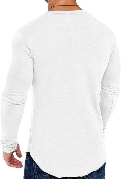 COOFANDY Men 2 Pack Muscle Fitted T Shirt Gym Workout Athletic Long Sleeves Tee