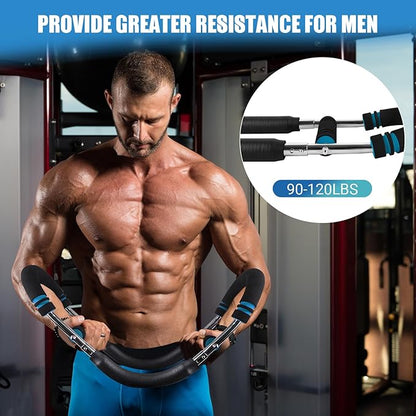 Twister Arm Trainer, Adjustable 6 Resistance Levels(30-120lb) Twister Arm Chest Exerciser with 4 Springs & Poster for Men & Women, Chest Workout Device Equipment for Chest Clip Muscle & Arm Strength