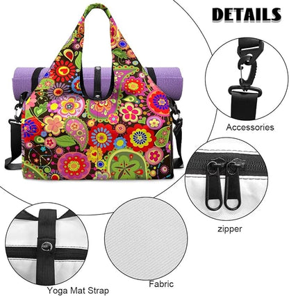 Yoga Mat Bag for Women Men Large Carryall Tote with Adjustable Shoulder Strap for Gym Yoga Travel Pilates Office
