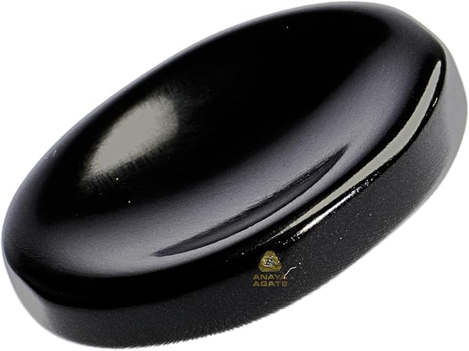 Black Obsidian Worry Stones – Crystal Thumb Worry Stone for Anxiety, Stress – Relaxing and Soothing Balance Stones for Meditation, Stress Relief – Healing Stones and Crystals for Men and Women