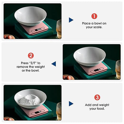 Mik-Nana Food Scale, 22lb Digital Kitchen Scale Weight Grams and Ounces for Baking Cooking Coffee Package Postage, 6 Units with Tare Function, LCD Display, Easy Clean Stainless Steel
