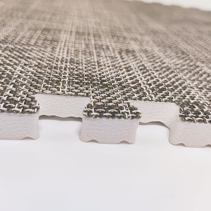 9 Tiles Interlocking Foam Mats 0.4inch Thickness Foam Floor Mats for Home Gym, Fitness, Exercise, Flooring Surface Protection EVA Foam Floor Padding with Border（Gray）