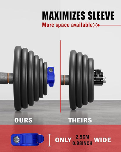 Mini Pro Barbell Clips 1 inch I Multi-Size Adjustable Barbell Collar I 1 inch Barbell ClampsIQuick Release Weight Clips Pair of Locking for Dumbbell Bar