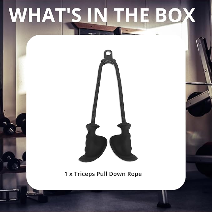 Tricep Rope Pulldown Attachments, Double Head Triceps Cable for Home Gym, LAT Pull Down Bar for Cable Machine