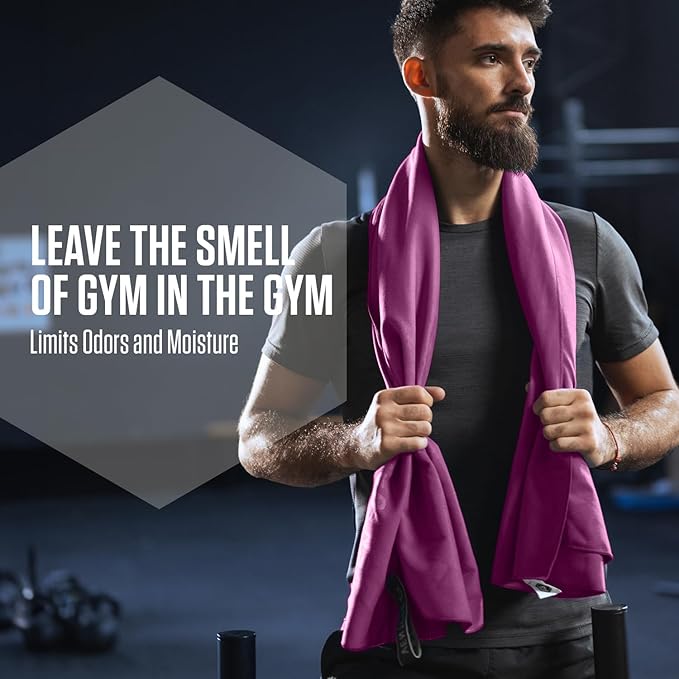 VENTURE 4TH Quick Dry Towel. Microfiber Travel Towel Ideal for Camping, Hiking, Backpacking, Gym. Lightweight & Fast Drying Travel Towels for Body. Compact & Easy to Pack - Purple Large