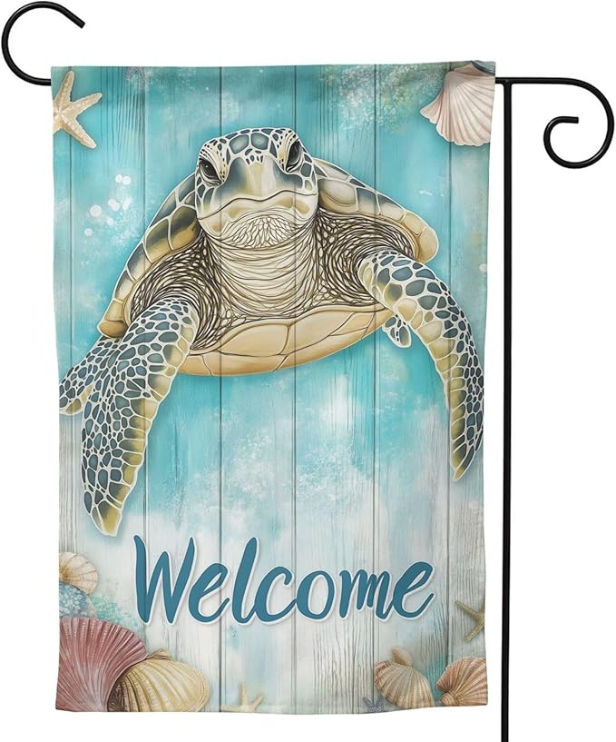 Sea Turtle Garden Flag 12x18 In Double Sided Yard Flags Lawn Sign Decor No Flagstand