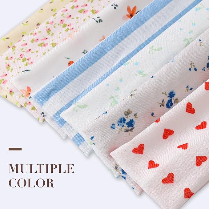 9 Pack Floral Headbands for Women Non Slip - Elastic Cotton Fabric - Sweat Absorption - Soft Cloth Cute Hair Bands for Women's Hair, Stretchy Sports Headbands for Workout Yoga Gym - H