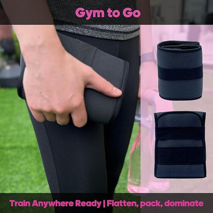 Hip-Thrust-Belt, Foldable Design, Slip-Resistant Padding, Supports 300 lbs, Ideal for Glutes Training with Dumbbells, Kettlebells & Plates, Great for Gym & Home Hip Thrust Workouts
