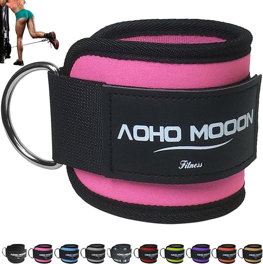 Comfortable Adjustable Ankle Straps for Cable Machines Women, Gym Workout Leg Strap, Glute Cuff, Ankle Cuffs for Glute Workouts, Foot Straps for Kickback, One Size Fit All