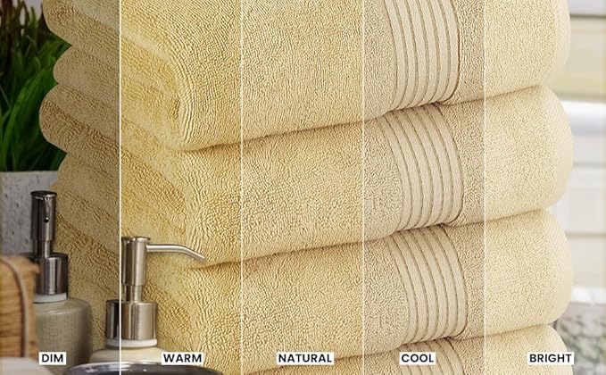 Utopia Towels 4 Pack Bath Towels Set, 27 by 54 Inches, 100% Ring Spun Cotton, Quick Dry, Highly Absorbent, Soft Feel Towels, Perfect for Daily Use, Beige
