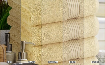 Utopia Towels 4 Pack Bath Towels Set, 27 by 54 Inches, 100% Ring Spun Cotton, Quick Dry, Highly Absorbent, Soft Feel Towels, Perfect for Daily Use, Beige