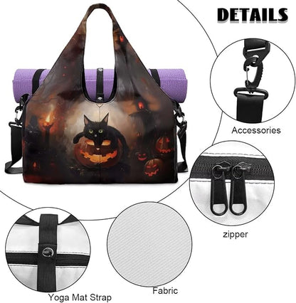Yoga Mat Bag for Women Men Large Carryall Tote with Adjustable Shoulder Strap for Gym Yoga Travel Pilates Office