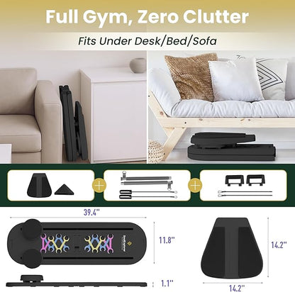 Pilates Board, Multi-Purpose Pilates Reformer Set,Portable Pilates Reformer Board with Yoga Socks & Resistance Bands ,Best for Women Fitness & Exercise at Home Pilates Workout Board.