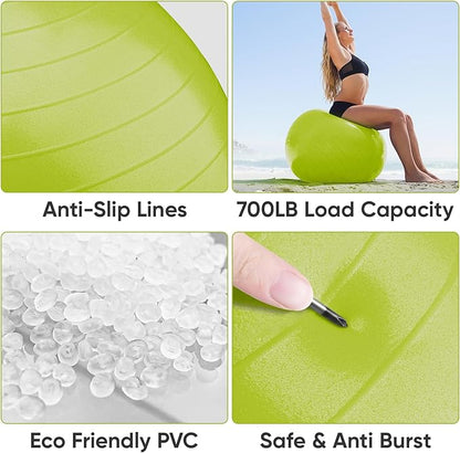 APEXUP Yoga Ball Exercise Ball Anti Slip Heavy Duty for Fitness, Balance & Core Workout