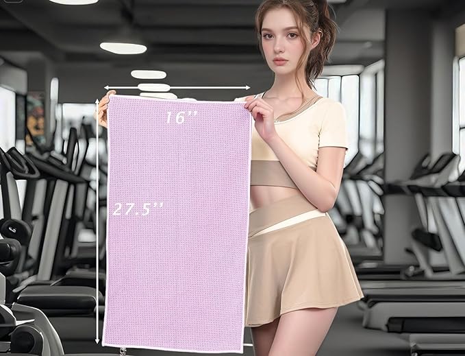 Microfiber Gym Towels 3 Pack, Quick-Drying Yoga Towels for Sport, Workout Equipment, Home and Gym, 16 Inches x 27.5 Inches