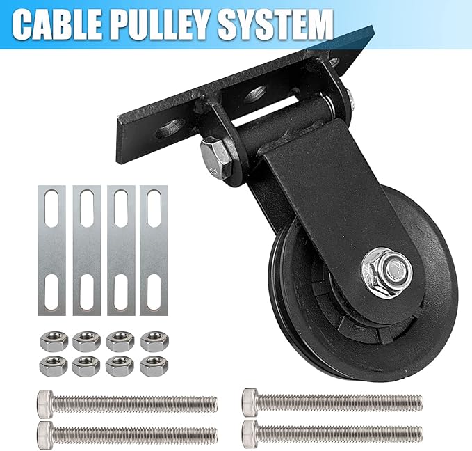 KORIKAHM Power Rack Pulley Attachment, LAT Pulldown Machine - Cable & Weight Dual Pulley System for Home Gym Strength Training, Power Racks