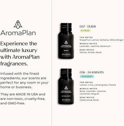 AromaPlan 2025 Waterless, Cold Air HVAC Scent Diffuser Whole House & Commercial Diffuser (Includes 2 Fragrances + 12 Set Sample kit) - Smart Scent Diffuser- Touch & App, 2000 Sq. Ft Cov. (White)