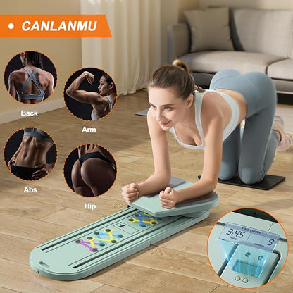 Pilates Board,Multifunctional Rebound Abdominal Board,Foldable Pilates Reformer Set, Ab Core Trainer Machine,Ab Exercise Board,Abs Workout Equipment for Women Home Gym Equipment