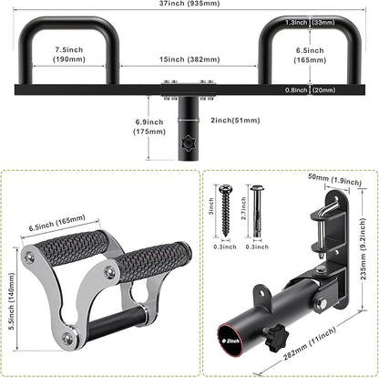 Kipika Landmine Attachment for Olympic Barbell Bars, Wall Mount Landmine Attachment, V Bar Row Landmine Handle and Viking Press Landmine Handle, Versatile Strength Training Equipment for Home Gym