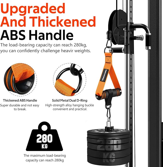 RENRANRING Gym Exercise Handles, Replacement Handle Attachments for Cable Machine Pulleys, Resistance Band and Strength Trainer, Pull Down Workout Accessories, Home Gym Add On Equipment