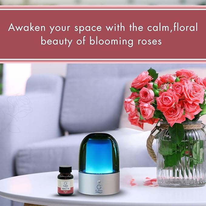 G's Breeze Smart Aroma Diffuser with 60ml Rose Scent Refill – Bluetooth & Wi-Fi App Control - LED Lighting, Adjustable Intensity - Long-Lasting Romantic Floral Fragrance for Home or Office