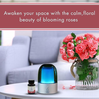 G's Breeze Smart Aroma Diffuser with 60ml Rose Scent Refill – Bluetooth & Wi-Fi App Control - LED Lighting, Adjustable Intensity - Long-Lasting Romantic Floral Fragrance for Home or Office