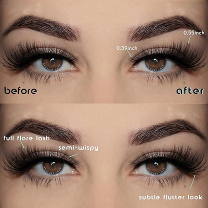Natural Lashes Wispy Eyelashes Fluffy Mink Lashes Naturl Look Small Strip Eyelash 10 Pairs Short Lashes Pack Lightweight Cat Eye Lash Strips Set (Semi-Wispy | 10-14mm)