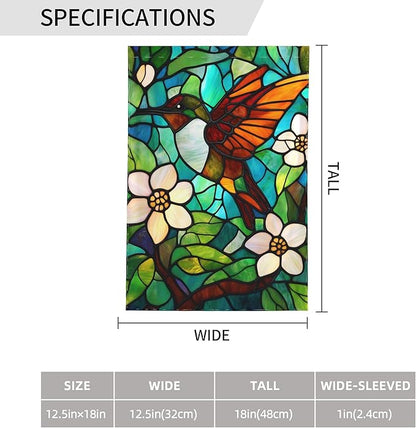 Hummingbird Garden Flag 12x18 In Double Sided Yard Flags Lawn Sign Decor No Flagstand