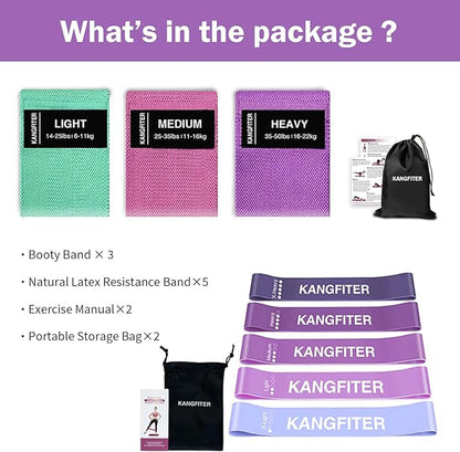 Non-Slip Fabric Resistance Bands for Working Out, Loop Exercise Bands for Booty Leg, Butt, Glute, Stretch Workout Bands for Women & Men, Hip Elastic Bands for Home Gym Fitness, Yoga, Pilates