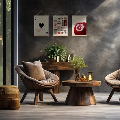 FITIE Trendy Retro Y2K Lucky 8 Ball Ace of Hearts Wall Art Set of 3, Y2K Room Decor, Funky Wall Art Decor, Funky Red Aesthetic Canvas Wall Art Poster Hanger Frame, 12x16 Inches