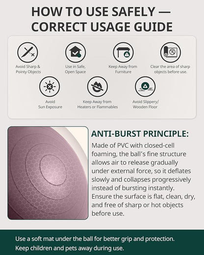 Trideer Exercise Ball Yoga Ball – Office Seating & Balance Ball Chair, Stability Ball for Pilates, Physical Therapy,Core Training & Balance Improvement & Stretching